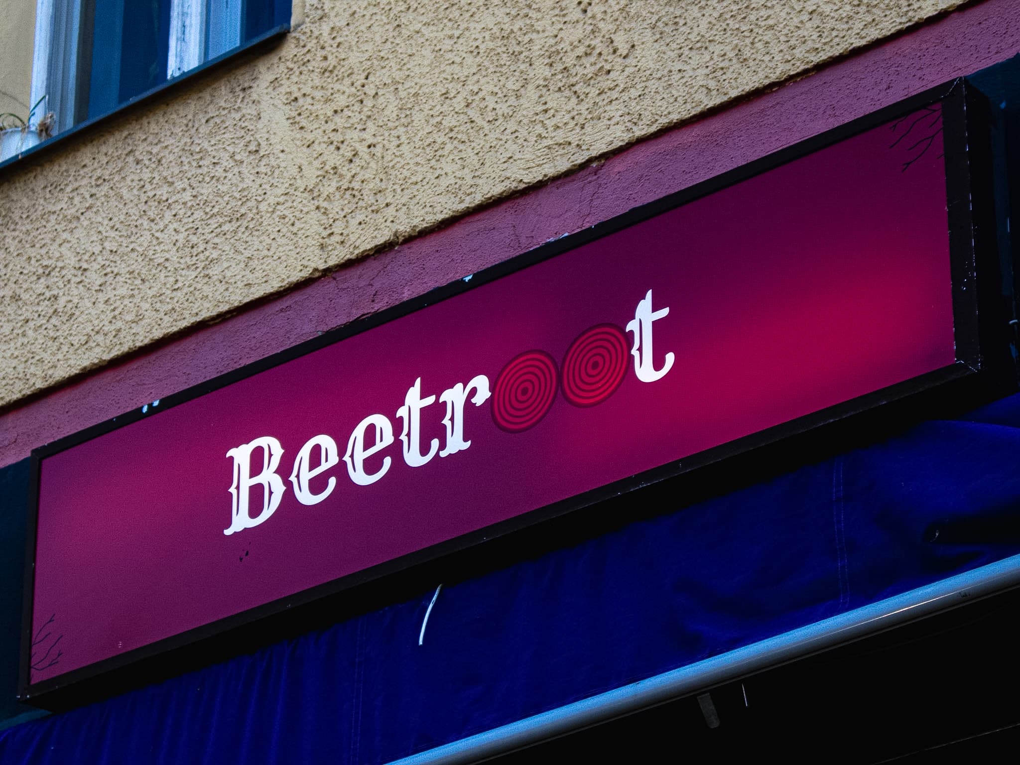 Beetroot bar exterior signage on Skalitzer Strasse Berlin
